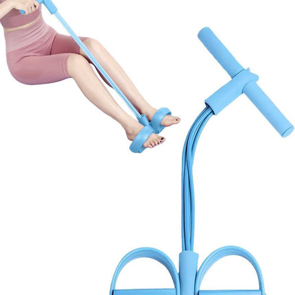 Abdominal trainer exercise band for sit-up training, multifunctional tension rope fitness pedal training slap pull band, Blue.