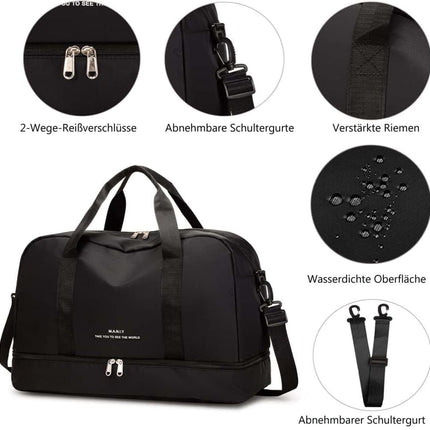 Large Capacity Waterproof Nylon Sport Gym Bag for Women and Men.