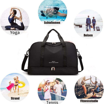 Large Capacity Waterproof Nylon Sport Gym Bag for Women and Men.