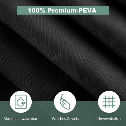 1 Reinforced PEVA Shower Curtain Waterproof Mildew Resistant Quick-Drying, 180x180cm, Black.
