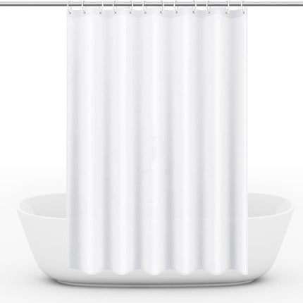 Waterproof PEVA Shower Curtain 72x72 inches, Mildew Resistant Quick-Drying Bathroom Divider, Colorfast, White.