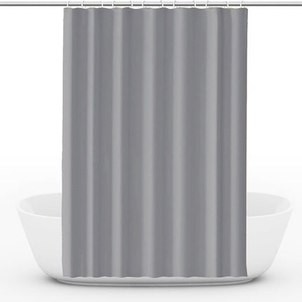 12 Hooks Reinforced PEVA Shower Curtain Waterproof Mildew Resistant Durable Quick-Drying, 72x72 inches, Gray.