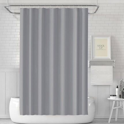 12 Hooks Reinforced PEVA Shower Curtain Waterproof Mildew Resistant Durable Quick-Drying, 72x72 inches, Gray.