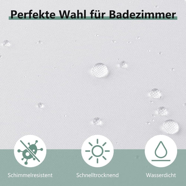Reinforced PEVA shower curtain waterproof mildew resistant colorfast durable quick-drying, 72x72 inches, Dark green.