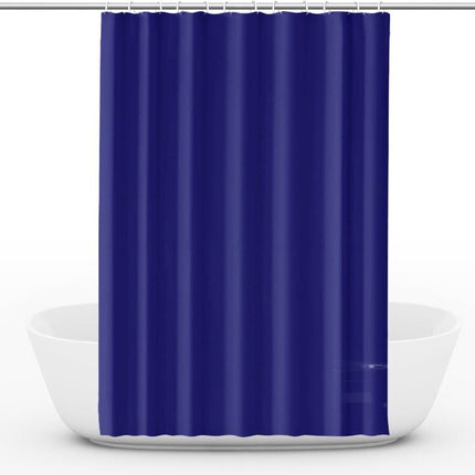 12 Hooks Reinforced PEVA Waterproof Shower Curtain Mildew Resistant Colorfast Durable Quick-Drying, 180x180cm, Dark Blue.
