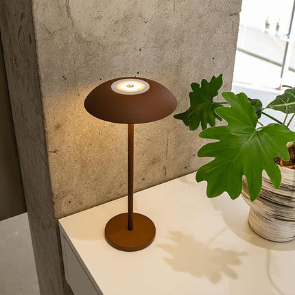 Rechargeable Wireless LED Table Lamp with Adjustable Brightness, 2600mAh Battery, Portable Bedside Lamp, Black.