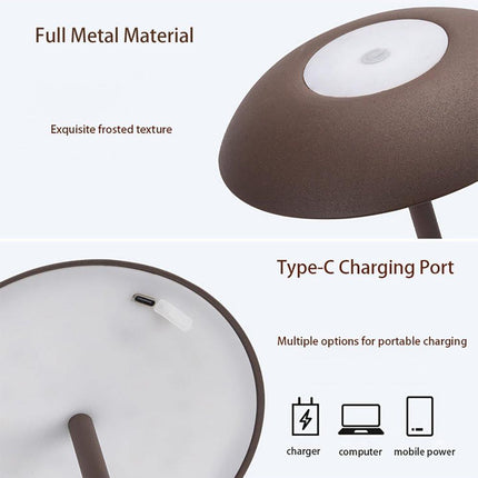 Rechargeable Wireless LED Table Lamp with Adjustable Brightness, 2600mAh Battery, Portable Bedside Lamp, Black.