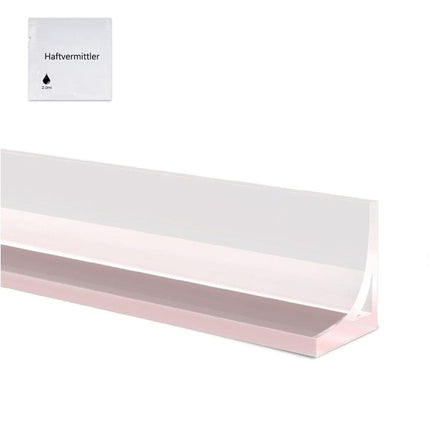 2M Flexible Silicone Shower Threshold and Water Barrier, 3 cm high, Transparent, Waterproof to Prevent Splashes.