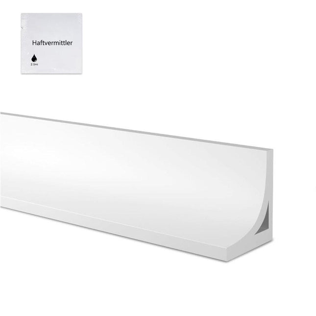 2M White 3cm High Flexible Silicone Shower Threshold Water Barrier, Waterproof Strip to Prevent Splashes.
