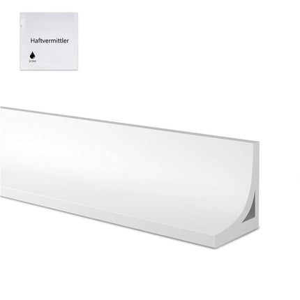 1M Flexible Silicone Shower Threshold Water Barrier to Prevent Splashes, 3 cm High, White.