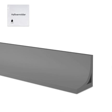 1M Flexible Silicone Shower Threshold Water Barrier to Prevent Splashes, 3 cm high, Gray.