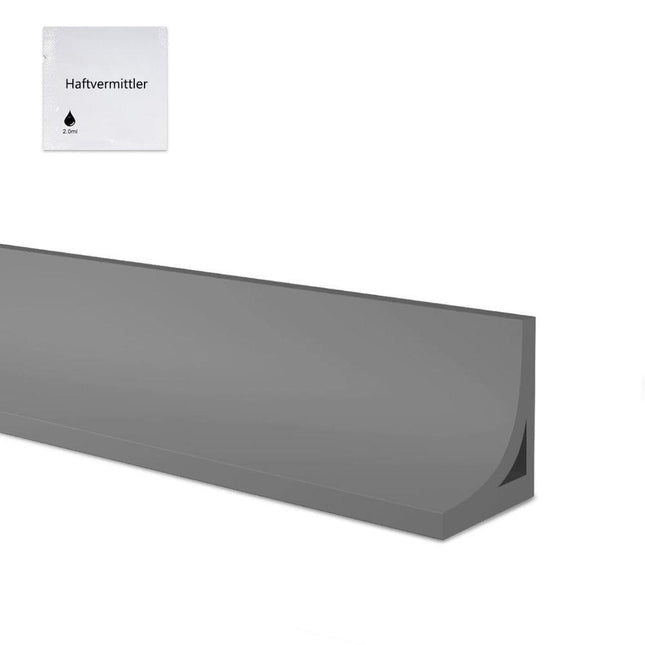 1M Flexible Silicone Shower Threshold Water Barrier to Prevent Splashes, 3 cm high, Gray.