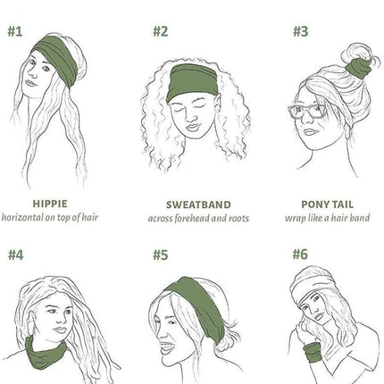 6 pcs Elastic Hair Band Headband for Yoga Training, Patterned.