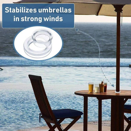 4-pack Transparent Silicone Umbrella Hole Ring and Cap for Garden and Patio, 2.5-inch.