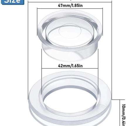 4-pack Transparent Silicone Umbrella Hole Ring and Cap for Garden and Patio, 2.5-inch.