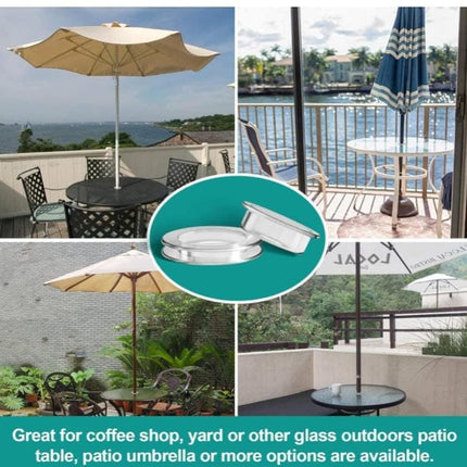 4-pack Transparent Silicone Umbrella Hole Ring and Cap for Garden and Patio, 2.5-inch.