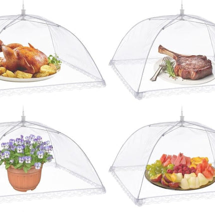 4 Pack Pop-up Food Cover Mesh Insect Net, Foldable for Camping Picnic Grilling, 43cm, Compatible with Oral-B Braun.