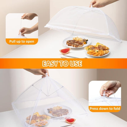 4 Pack Pop-up Food Cover Mesh Insect Net, Foldable for Camping Picnic Grilling, 43cm, Compatible with Oral-B Braun.