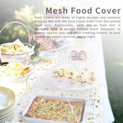 4 Pack Pop-up Food Cover Mesh Insect Net, Foldable for Camping Picnic Grilling, 43cm, Compatible with Oral-B Braun.