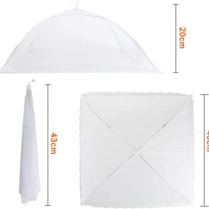 4 Pack Pop-up Food Cover Mesh Insect Net, Foldable for Camping Picnic Grilling, 43cm, Compatible with Oral-B Braun.