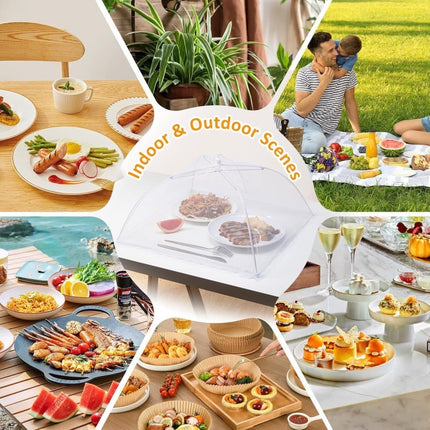 4 Pack Pop-up Food Cover Mesh Insect Net, Foldable for Camping Picnic Grilling, 43cm, Compatible with Oral-B Braun.