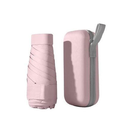 6-Fold Portable Mini Umbrella UV Protection for Sun and Rain, Ultralight Compact, Pink.