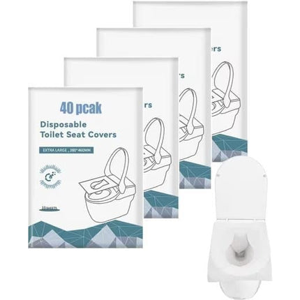 40 pcs Biodegradable Toilet Seat Covers, Flushable Travel Toilet Covers, 38x46cm.