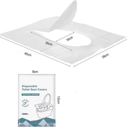 40 pcs Biodegradable Toilet Seat Covers, Flushable Travel Toilet Covers, 38x46cm.