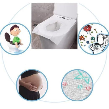 40 pcs Biodegradable Toilet Seat Covers, Flushable Travel Toilet Covers, 38x46cm.