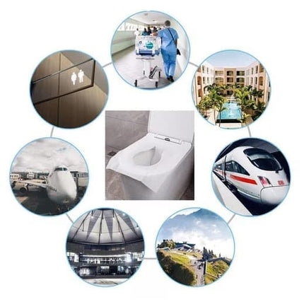 40 pcs Biodegradable Toilet Seat Covers, Flushable Travel Toilet Covers, 38x46cm.