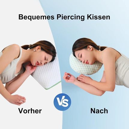 Orthopedic Pillow with Ear Holes for Side Sleeping, Super Microfiber Bamboo Fiber Perforated Pillow, Comfortable and Ear-Friendly, Wood.