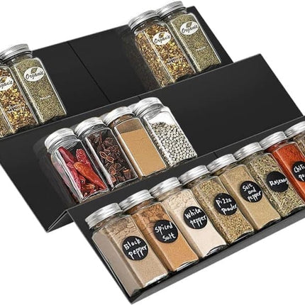 6-Piece Adjustable Spice Rack for Kitchen Storage, Compatible with Jars.