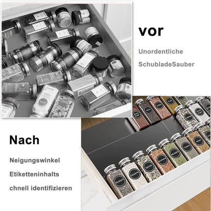 6-Piece Adjustable Spice Rack for Kitchen Storage, Compatible with Jars.