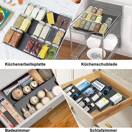 6-Piece Adjustable Spice Rack for Kitchen Storage, Compatible with Jars.