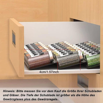 6-Piece Adjustable Spice Rack for Kitchen Storage, Compatible with Jars.