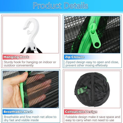 4 Layer Hanging Drying Net with Zipper, Foldable Garden Drying Net for Plants Seeds and Fish, 40x60cm.