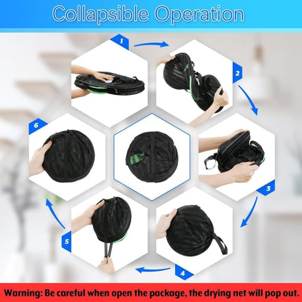 4 Layer Hanging Drying Net with Zipper, Foldable Garden Drying Net for Plants Seeds and Fish, 40x60cm.