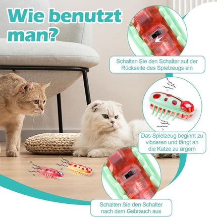 7-Piece Interactive Pet Toy for Cats and Dogs, Mini Beetle Electric Toy, Compatible with Small Pets, 4 Inches.