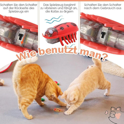4-Piece Interactive Pet Toy for Cats and Dogs, Mini Beetle Electric Toy, Compatible with Small Pets, 4 Inches.