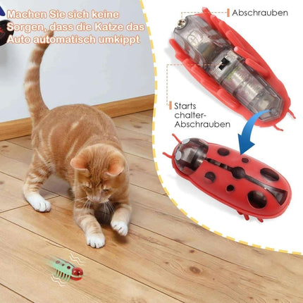 4-Piece Interactive Pet Toy for Cats and Dogs, Mini Beetle Electric Toy, Compatible with Small Pets, 4 Inches.