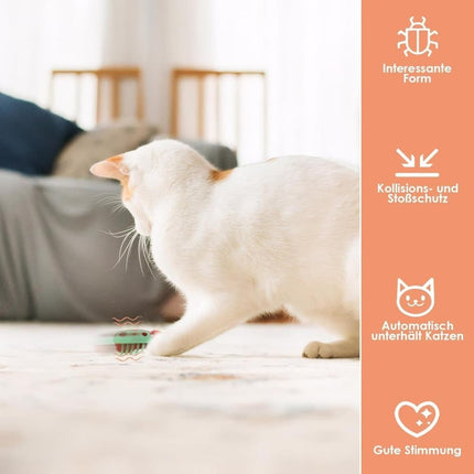 4-Piece Interactive Pet Toy for Cats and Dogs, Mini Beetle Electric Toy, Compatible with Small Pets, 4 Inches.