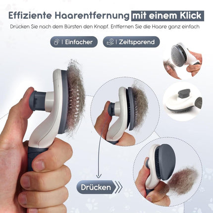 Dog brush for dogs and cats, fur brush, compatible with all breeds, Gray.