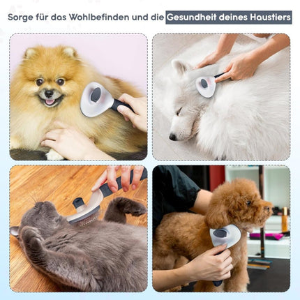 Dog brush for dogs and cats, fur brush, compatible with all breeds, Gray.