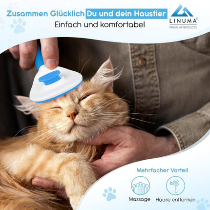 Dog brush for dogs and cats, fur brush, compatible with all breeds, Blue.