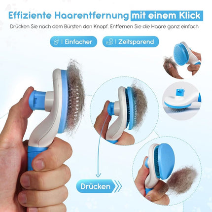 Dog brush for dogs and cats, fur brush, compatible with all breeds, Blue.