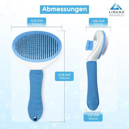 Dog brush for dogs and cats, fur brush, compatible with all breeds, Blue.