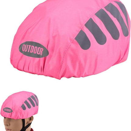 Reflective Bicycle Helmet Cover, Universal Wind and Water Resistant, Compatible with All Brands, Pink.