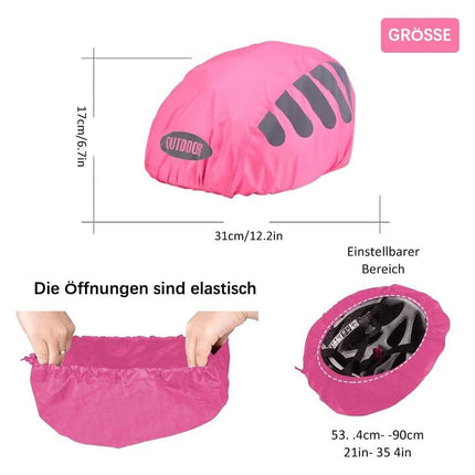 Reflective Bicycle Helmet Cover, Universal Wind and Water Resistant, Compatible with All Brands, Pink.