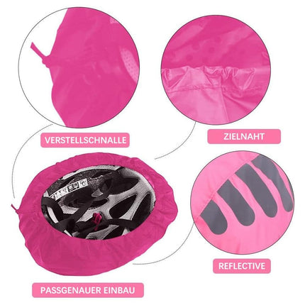 Reflective Bicycle Helmet Cover, Universal Wind and Water Resistant, Compatible with All Brands, Pink.