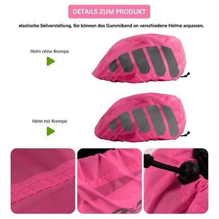 Reflective Bicycle Helmet Cover, Universal Wind and Water Resistant, Compatible with All Brands, Pink.